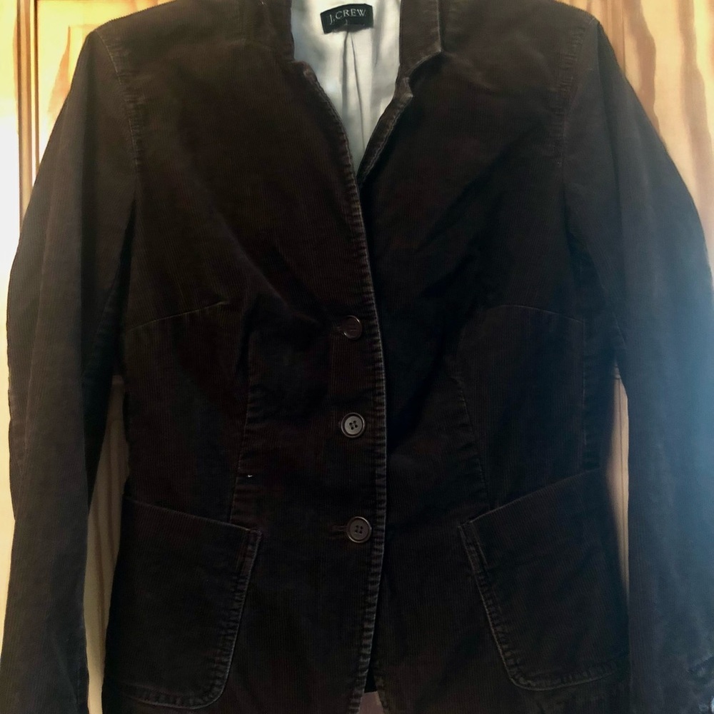 J.Crew womens corduroy blazer. Deep chocolate, color, size Small.